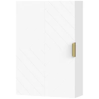 kleankin Bathroom Medicine Cabinet, Modern Wall Cabinet with Adjustable Shelves and Single Door for Laundry Room(m-2)