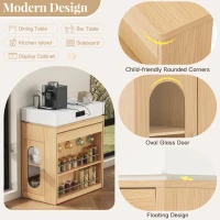 Extendable Dining Table with Folding Tabletop, Multi-Functional Kitchen Island with Drawers, 57.5" L x 32.5" W x 38" H, Creamy White+Natural(m-8)