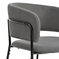 6-Piece Corduroy Side Chair Set with Ergonomic Curved Back, Modern Lounge Chair Set for Living Room, 30.5" L x 21.5" W x 19.5" H, Grey(m-8)