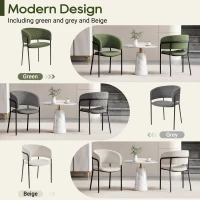 4-Piece Corduroy Side Chair Set with Ergonomic Curved Back, Modern Lounge Chair Set for Living Room, 30.5" L x 21.5" W x 19.5" H, Grey(m-6)