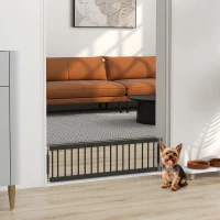 PawHut 26"-37" Dog Gate, Adjustable Pet Gate, Fits 10" Tall with 2 Extension, Pressure Mount Kit for Stairs and Doorways, Black(m-1)