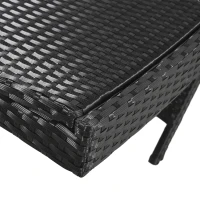 Set of 2 Outdoor Lounge Chairs with Pull‑Out Side Table, Ergonomic Recliners with 5‑Level Adjustable Backrest, 80'' L x 27'' W x 36'' H, Black(m-11)