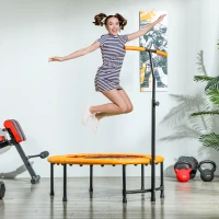 Soozier 39" Mini Exercise Trampoline w/ Adjustable T-Bar Indoor Fitness Rebounder Orange(m-8)
