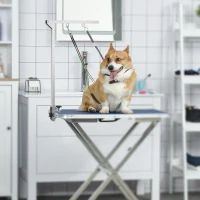 PawHut Adjustable Pet Grooming Arm, with Clamp, Haunch Holders & Grooming Loop - Sliver(m-11)