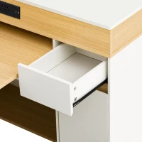 Extendable Rolling Kitchen Island with Folding Top, Versatile Kitchen Cart with Windows, 74" L x 43.5" W x 37.5" H, Creamy White+Natural(m-10)