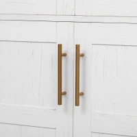 Arched Kitchen Pantry Cabinet with Large Hidden Drawer, Glass-Door Storage with Soft-Close Hinges, 30'' L x 15.5'' W x 71'' H, White(m-13)