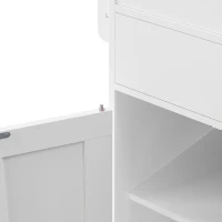 Space-Saving Kitchen Cart with Extendable Dining Table, Rolling Kitchen Island with Ample Storage, 74.5'' L x 19.5'' W x 36'' H, Off White(m-13)