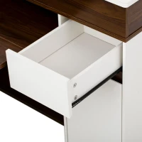 Extendable Rolling Kitchen Island with Folding Top, Versatile Kitchen Cart with Windows, 74" L x 43.5" W x 37.5" H, Creamy White+Walnut(m-10)