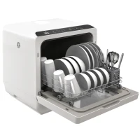 HOMCOM Portable Dishwasher, Counter Dishwasher with 4 Place Settings, 5 Washing Programs, Air-Dry Function, 6L Water Tank(m-2)