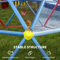 Outsunny 6 FT Climbing Dome Geometric Jungle Gym w/ Rust and UV-Resistant Steel, Up to 396 lbs, for 1-4 Children Aged 3-8 Years(m-5)