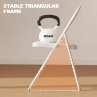 HOMCOM Set of 6 Metal Foldable Chairs, PU Leather Padded Folding Chairs with Cushion Seat and Open Back for Indoor, White(m-5)