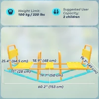 Qaba Teeter Totter Seesaw for Kids, 2 in 1 Metal Rocking Seesaw for Toddlers Age 3-8, Playground Equipment for Backyard(m-3)