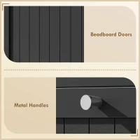 HOMCOM Shoe Cabinet with 2 Large Flip Drawers, Farmhouse Narrow Shoe Storage Cabinet with 2 Top Compartments, Black(m-9)