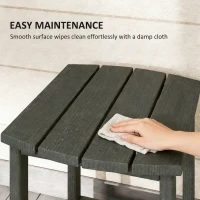 Outsunny Outdoor Side Table, Adirondack Patio End Table for Garden, Pool, Backyard, Lawn, Beach, Indoor and Outdoor, Grey(m-9)