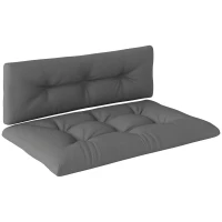 Outsunny 2-Piece Pallet Cushion Set, Outdoor 3.9" Thick Replacement Pallet Sofa Cushions, Tufted Replacement Pads for Garden Patio, Charcoal Grey(m-11)