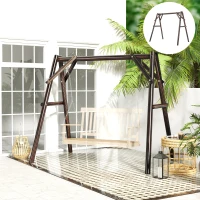 Outsunny 660 lbs Porch Swing Frame, A-Frame Hanging Chair Stand Only for DIY Painting, Swing Chair Stand for Backyard, Patio(m-9)