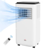 HOMCOM 8,000 BTU Moible Air Conditioner 345 Sq. Ft., Dehumidifier Fan Auto Sleep with 24H Timer On/Off, Window Kit, White(m-1)
