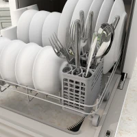 HOMCOM Portable Dishwasher, Counter Dishwasher with 4 Place Settings, 5 Washing Programs, Air-Dry Function, 6L Water Tank(m-10)