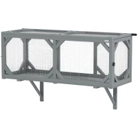 PawHut Cat Tunnel, Wooden Catio Outdoor Cat Enclosure with 2 Doors and Extendable Design, Wall-Mounted Pet Run(m-2)