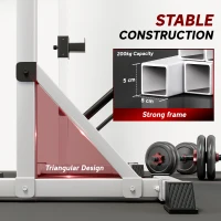 Soozier Pair of Adjustable Squat Rack Standard 53.5"-69.25" Barbell Rack Stand 440lbs Capacity, 2" Steel Heavy Duty Bench Press Rack, Support 3 Sets Barbells Storage(m-7)