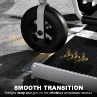 HOMCOM 10ft Wheelchair Ramp, 600lbs Capacity Non-Slip Aluminum Folding Handicap Ramp with Reinforced Welded Hinges, for Home Steps, Cars, Scooters and Stairs(m-7)