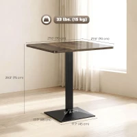 HOMCOM 28" Square Dining Table, Modern Dining Room Table with Steel Base, Space Saving Small Kitchen Table, Walnut Wood Grain(m-3)