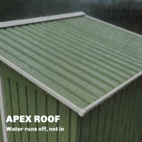 Outsunny 9' x 6' Outdoor Storage Shed, Garden Tool Metal Shed with Foundation Kit, Double Lockable Door, Air Vents and Sloping Roof, for Backyard, Patio, Lawn, Green(m-8)