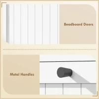 HOMCOM Shoe Cabinet with 2 Large Flip Drawers, Farmhouse Narrow Shoe Storage Cabinet with 2 Top Compartments, White(m-9)