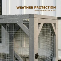 PawHut Cat Tunnel, Wooden Catio Outdoor Cat Enclosure with 2 Doors and Extendable Design, Wall-Mounted Pet Run(m-5)