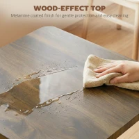 HOMCOM 28" Square Dining Table, Modern Dining Room Table with Steel Base, Space Saving Small Kitchen Table, Walnut Wood Grain(m-6)