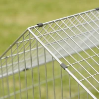 PawHut Metal Chicken Coop with UV-Resistant Cover for Rabbits, Ducks, Turtles, Guinea Pigs, 71" x 29.5" x 29.5", Black(m-10)