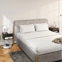 HOMCOM Floating Bedside Tables Set of 2, Wall-Mounted Nightstand, High Gloss Black(m-8)