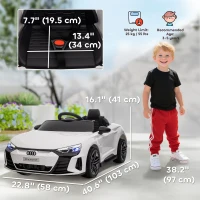 Aosom Ride-On Toy On Car with Remote Control, 12V 3.1 MPH Electric Ride for Kids w/ Suspension System, Horn Honking, White(m-3)