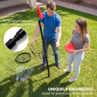 Soozier 24-Chain Portable Practice Basket for Disc Golf Target Stand, Lightweight Basket w/ Carry Bag Black and Silver(m-7)