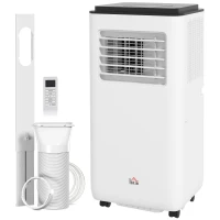 HOMCOM 10,000 BTU Moible Air Conditioner 440 Sq. Ft., Dehumidifier Fan Auto Sleep with 24H Timer On/Off, Window Kit, White(m-2)
