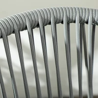 Outsunny 3-Piece Rattan Bistro Set, Garden Seating Group with 2 Armchairs and Coffee Table, Balcony Furniture Set, Grey(m-9)