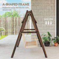 Outsunny 660 lbs Porch Swing Frame, A-Frame Hanging Chair Stand Only for DIY Painting, Swing Chair Stand for Backyard, Patio(m-4)