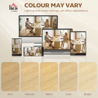 HOMCOM Round Dining Table for 5, 47 Inch Kitchen Table with Fluted Pedestal Base, for Kitchen Living Room Dining Room, Natural(m-7)