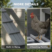 PawHut Large Chicken Coop, 134"L Wooden Chicken House with Run, Nesting Box, Slide-Out Tray, Waterproof Roof and Ramp(m-9)