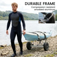 Soozier Kayak Cart Dolly Kayak Cart with Adjustable Width, Black(m-7)