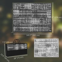 Outsunny Outdoor Rug Carpet Waterproof Camping with LED Lights, Carry Bag & Stakes, 12' x 9'(m-3)