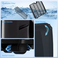 HOMCOM 14000 BTU 5-in-1 Portable Air Conditioner with Cool, Heat, Dehumidifier, Fan, Sleep, WiFi Voice Control, Black(m-10)