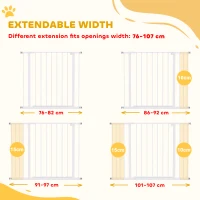 PawHut Pressure Fit Dog Gate Pet Barrier for stairs doorway, 29.9''- 42.1'' Width White(m-4)