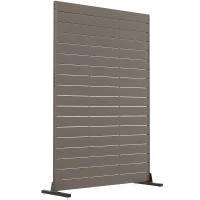 Outsunny HDPE Outdoor Privacy Screen, 47.2"W x 68.5"H Decorative Privacy Fence Screen with Stand and 6 Panels, Brown(m-11)