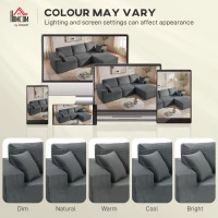 HOMCOM 2-in-1 Modular Sectional Sofa, Boneless L Shaped Couch Sofa Bed, Dark Grey(m-9)