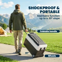 Outsunny 12 Volt Car Refrigerator, 42QT Car Fridge with App Control, 12/24V DC and 100-240V AC, Black(m-7)