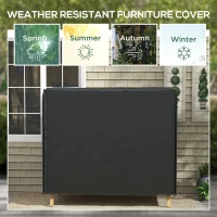 Outsunny 3 Seater Garden Swing Cover, Waterproof 420D Outdoor Swing Bench Cover with Zip, Windproof and Anti-UV, Black(m-4)