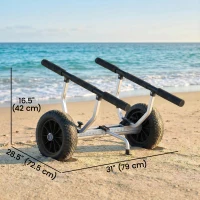 Soozier Kayak Cart Dolly Kayak Cart with Adjustable Width, Black(m-3)