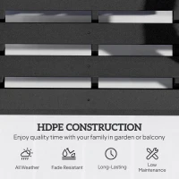 Outsunny Patio Glider Bench w/ HDPE Slatted Double Rocking Chair, Black(m-5)