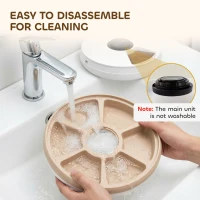 PawHut Automatic Cat Feeder for Dry Wet Food Timed Cat Dog Food Dispenser with 6 Trays 1 Ice Pack Battery Powered Light Brown(m-10)